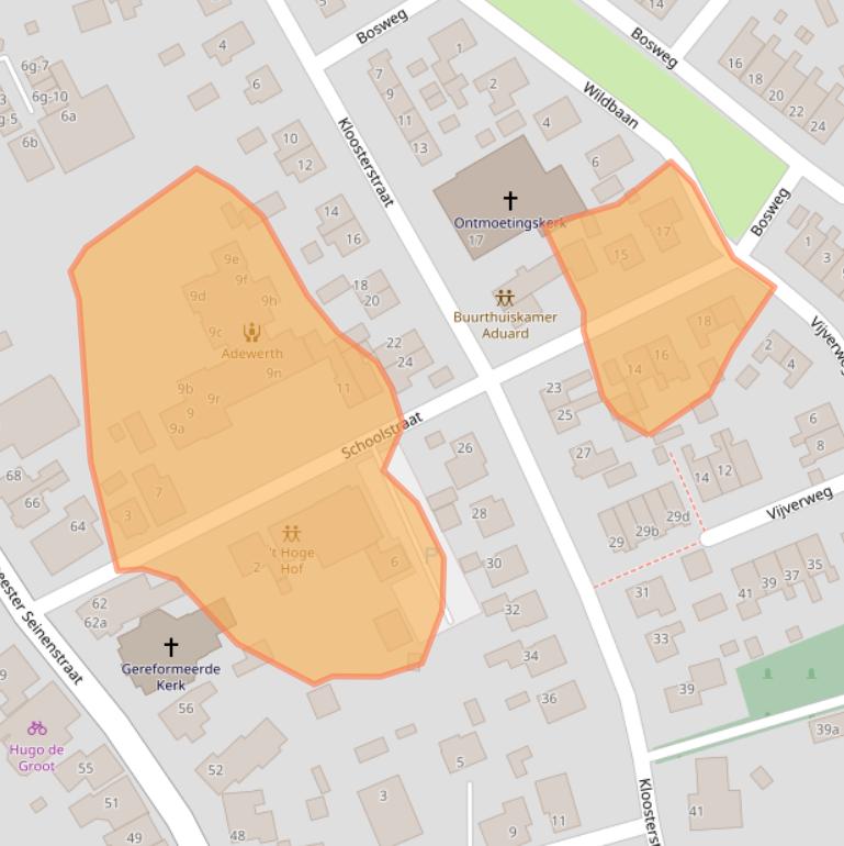 Kaart van postcodegebied 9831RZ.