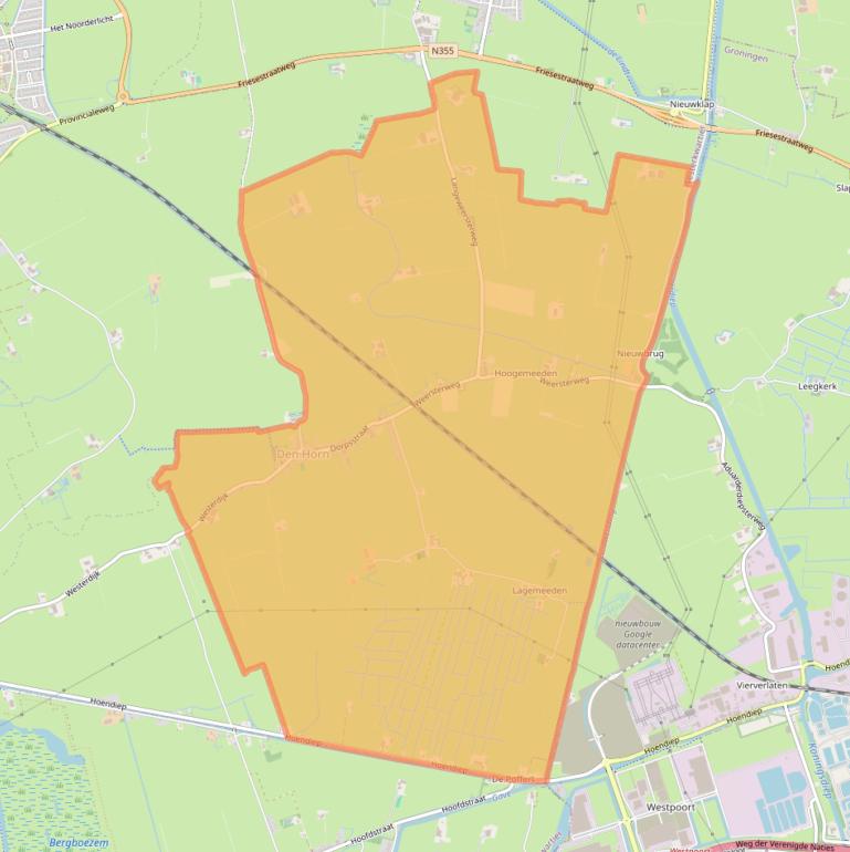 Kaart van postcodegebied 9832.