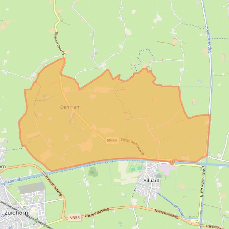 Kaart van postcodegebied 9833.