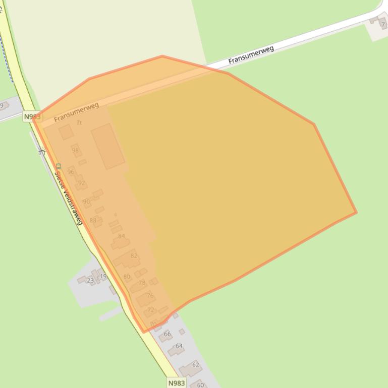 Kaart van postcodegebied 9833PC.