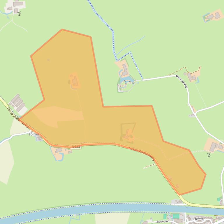 Kaart van postcodegebied 9833TB.