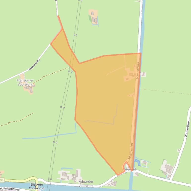 Kaart van postcodegebied 9833TG.