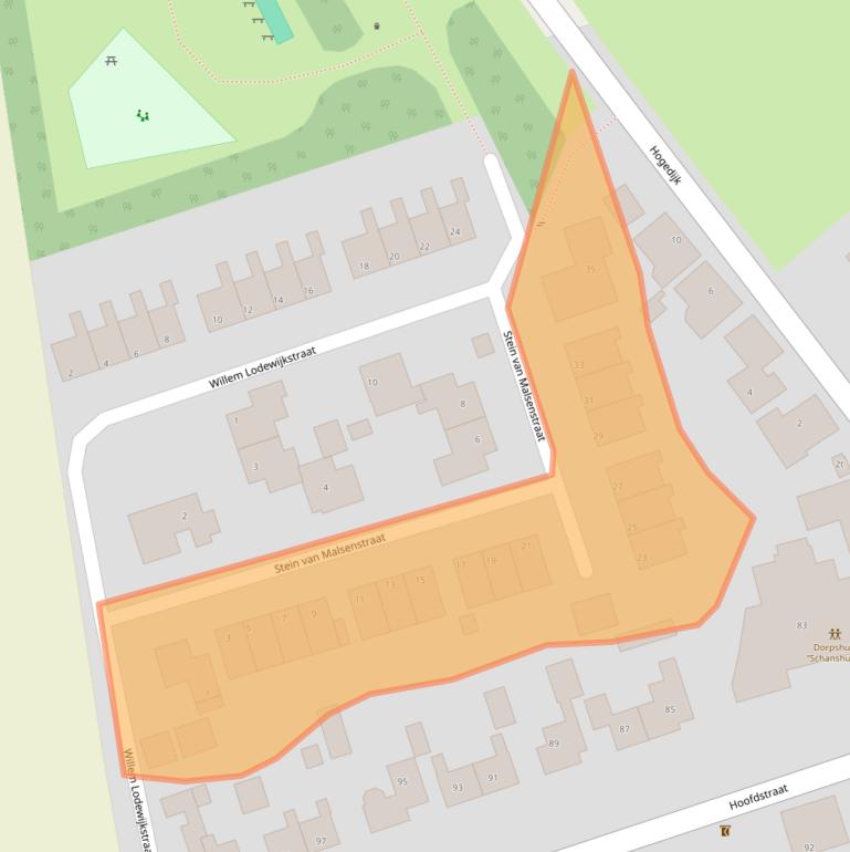 Kaart van postcodegebied 9842PS.