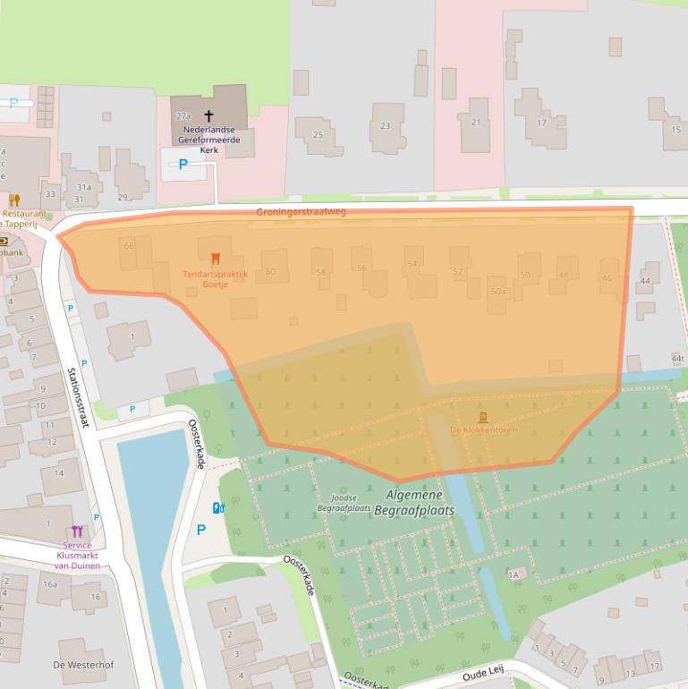 Kaart van postcodegebied 9843AC.