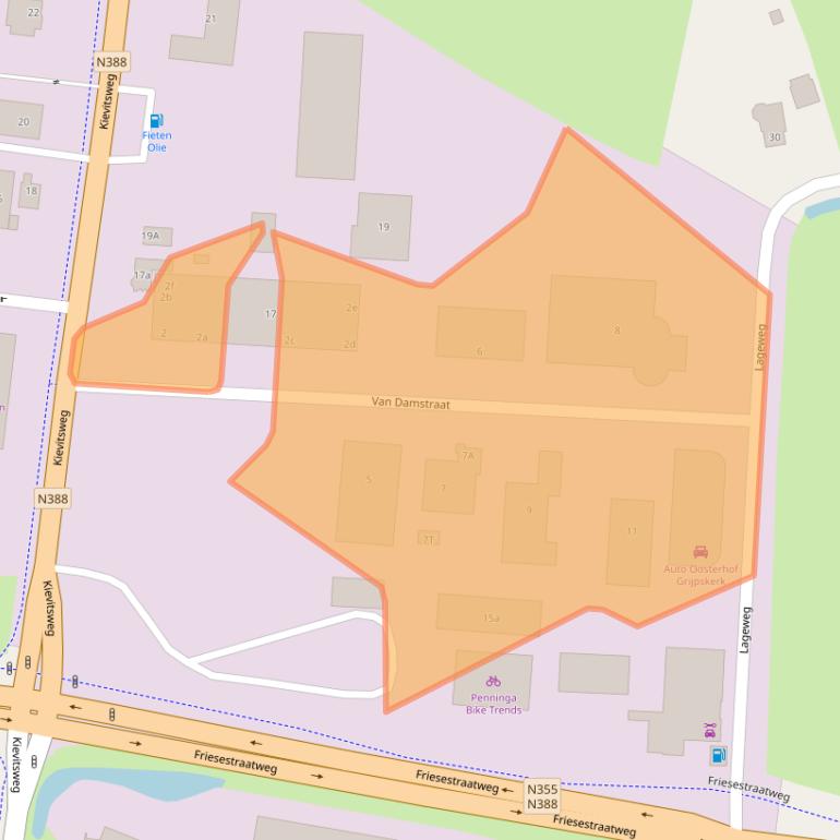 Kaart van postcodegebied 9843AP.