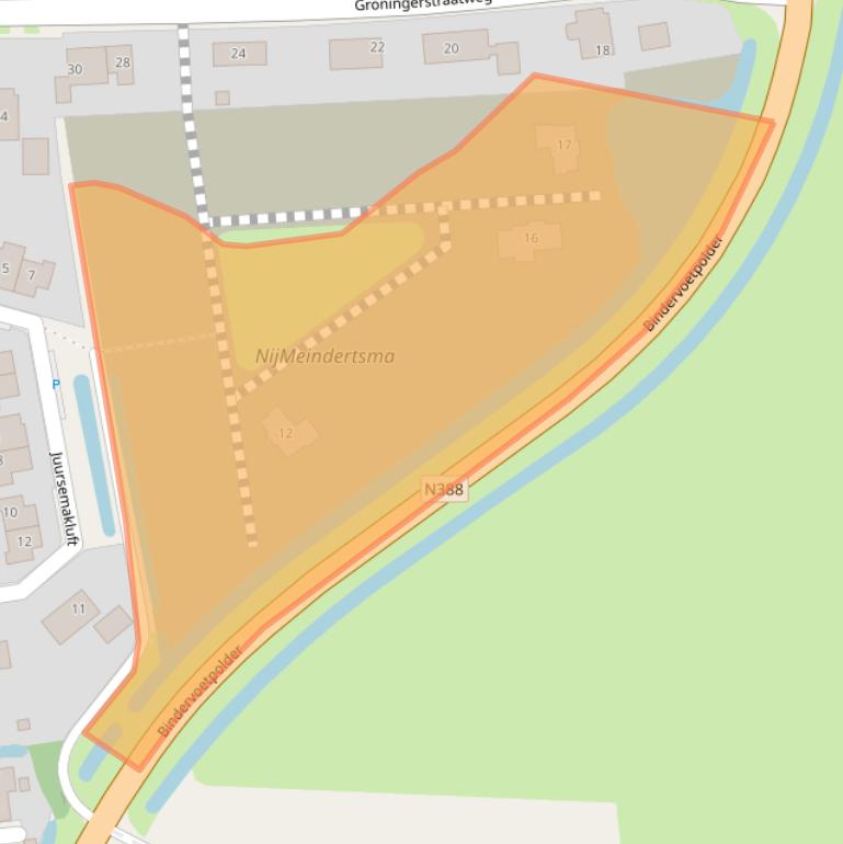 Kaart van postcodegebied 9843AZ.