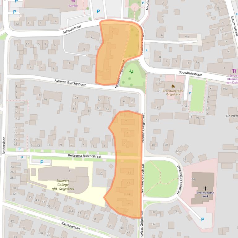 Kaart van postcodegebied 9843BA.