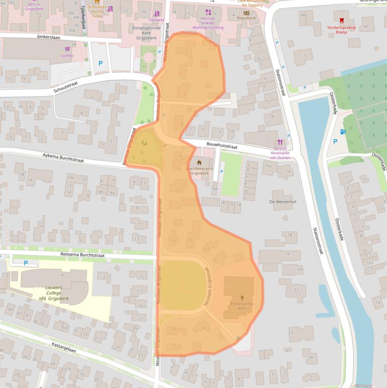 Kaart van postcodegebied 9843BB.