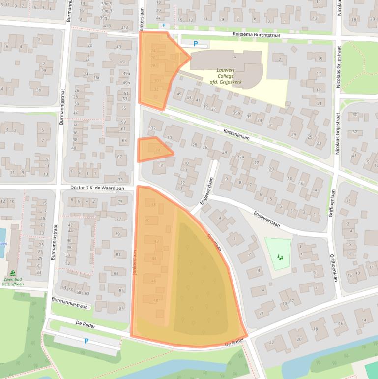 Kaart van postcodegebied 9843BT.