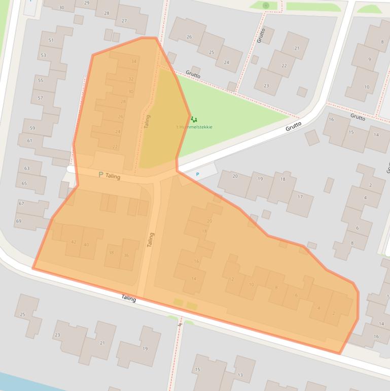 Kaart van postcodegebied 9843GG.