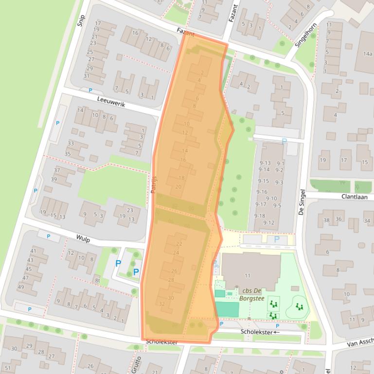 Kaart van postcodegebied 9843GS.