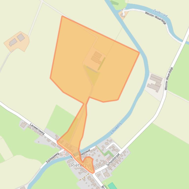 Kaart van postcodegebied 9844PB.