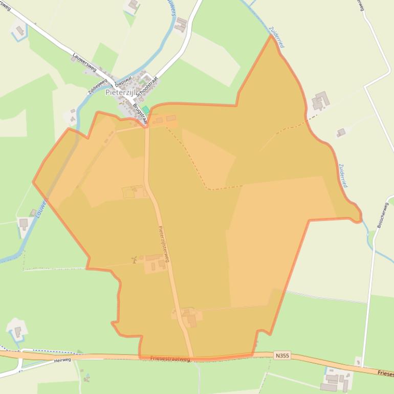 Kaart van postcodegebied 9844TA.