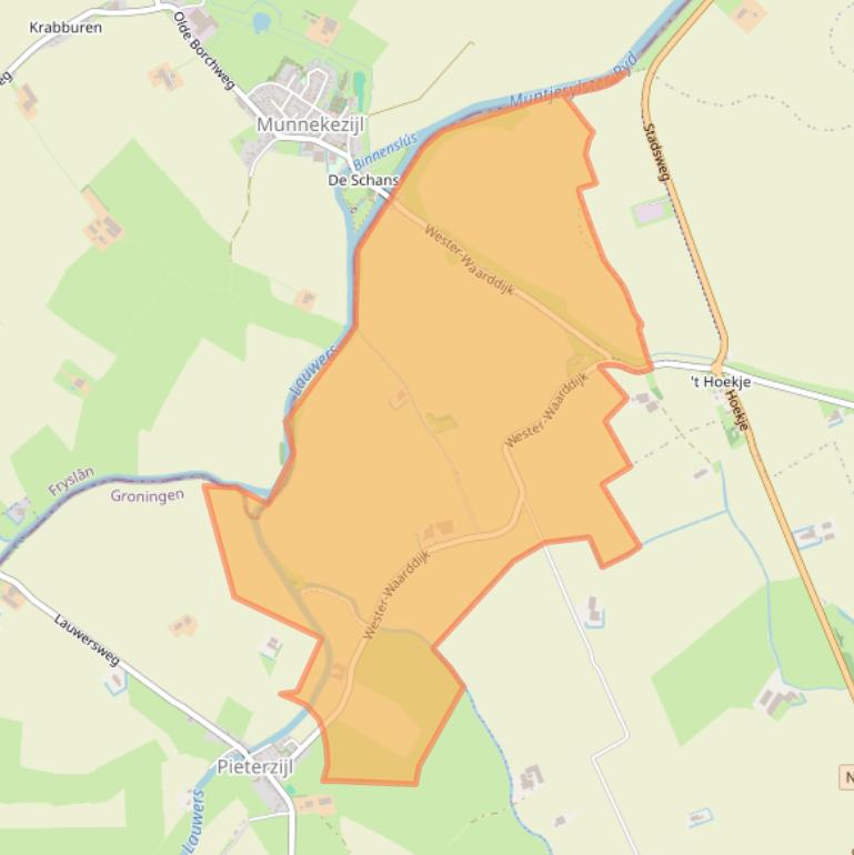 Kaart van postcodegebied 9844TB.