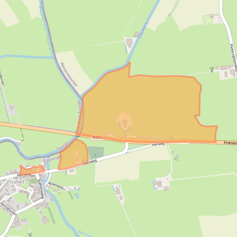 Kaart van postcodegebied 9845AA.