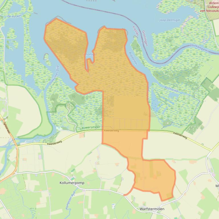 Kaart van postcodegebied 9852TE.