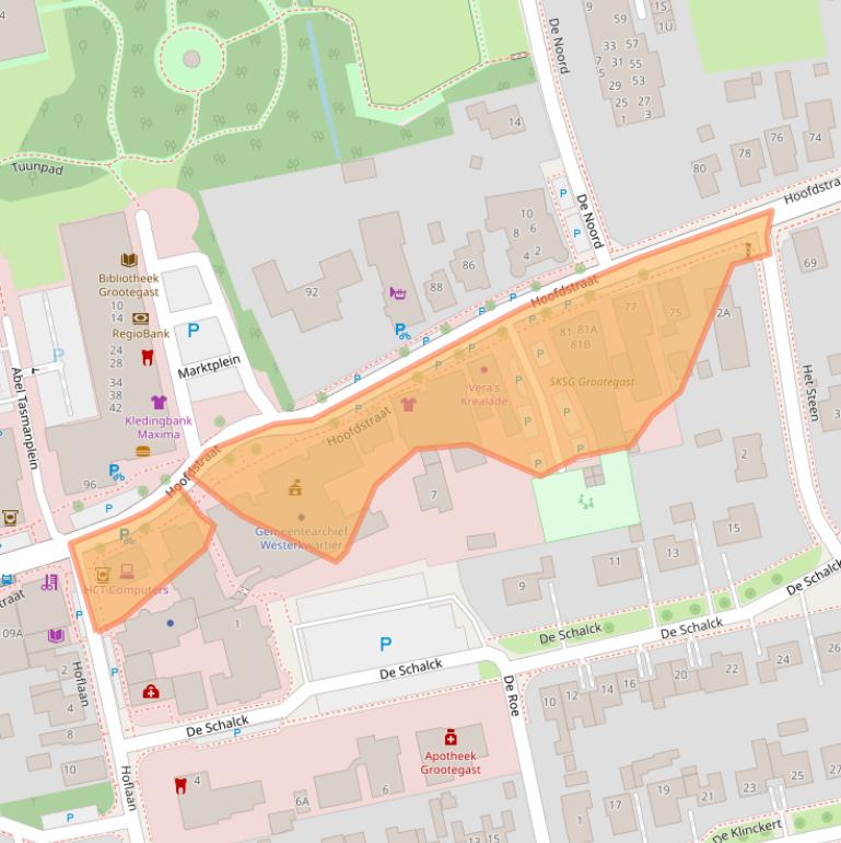 Kaart van postcodegebied 9861AC.