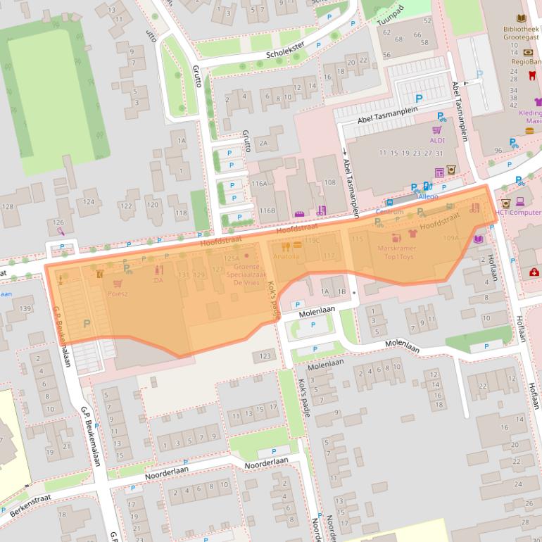 Kaart van postcodegebied 9861AD.