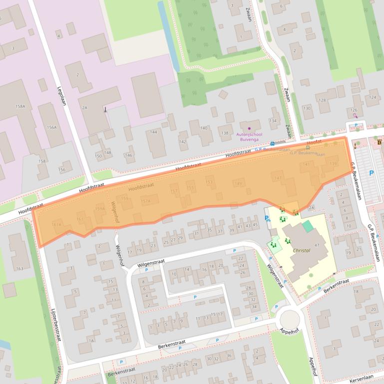 Kaart van postcodegebied 9861AE.
