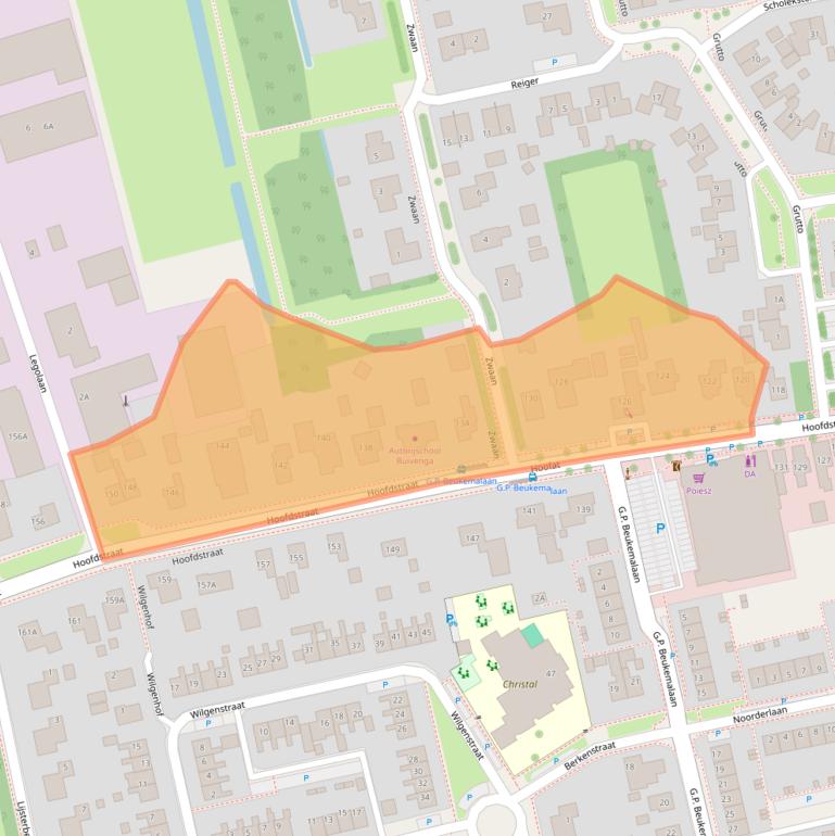 Kaart van postcodegebied 9861AL.