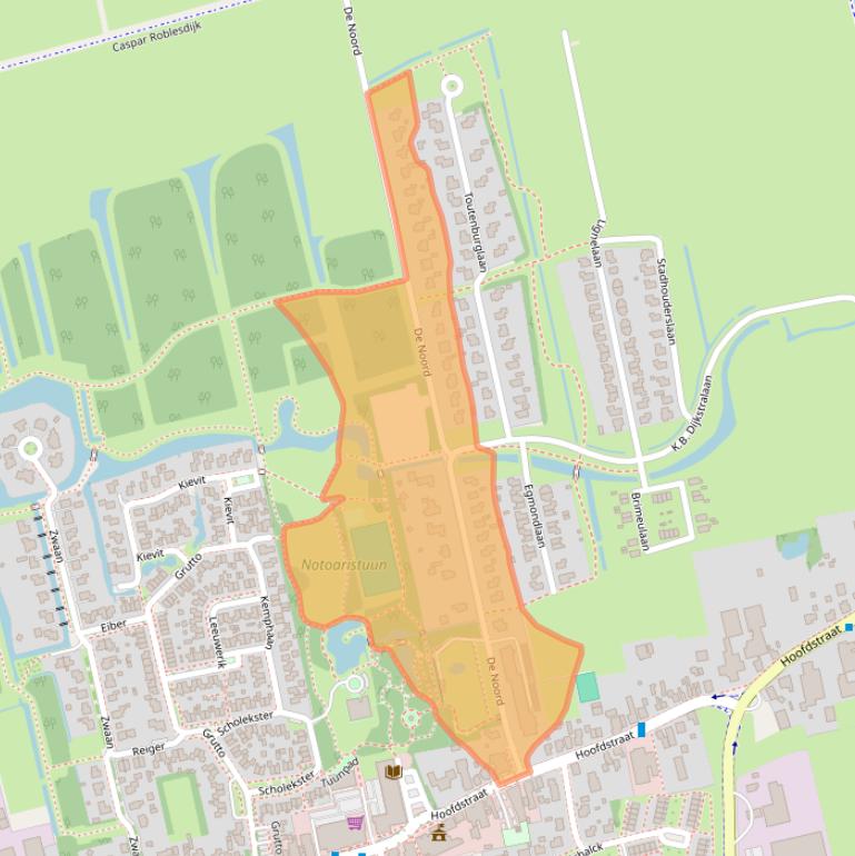 Kaart van postcodegebied 9861AN.