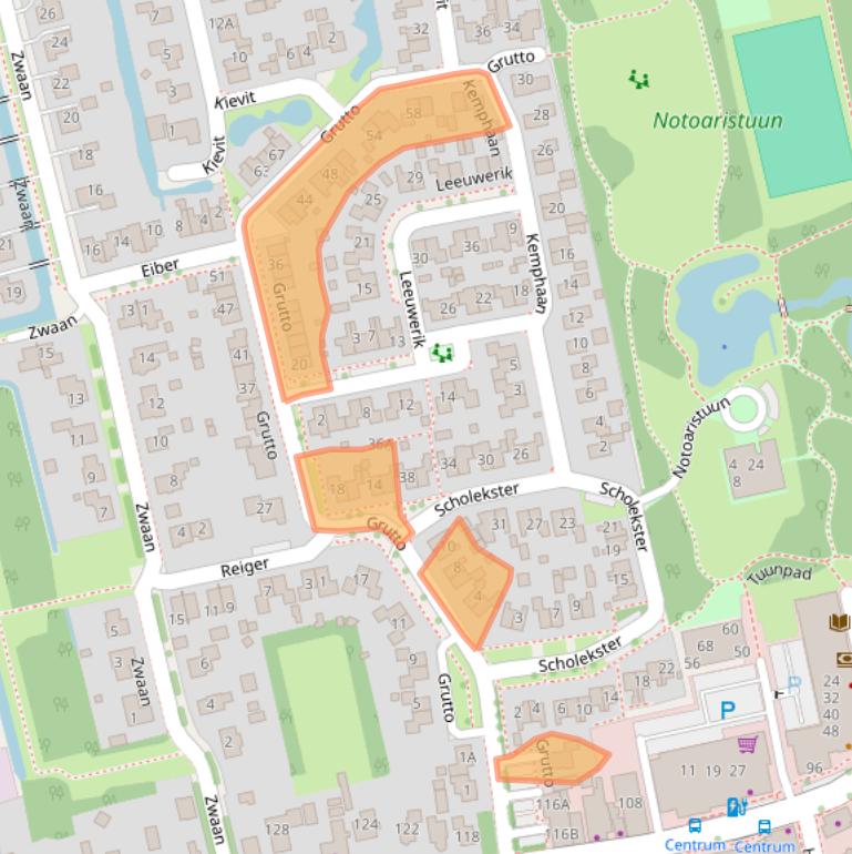 Kaart van postcodegebied 9861AV.