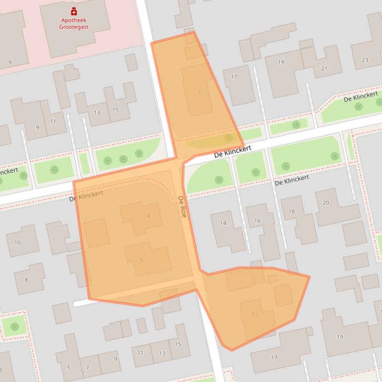 Kaart van postcodegebied 9861BG.