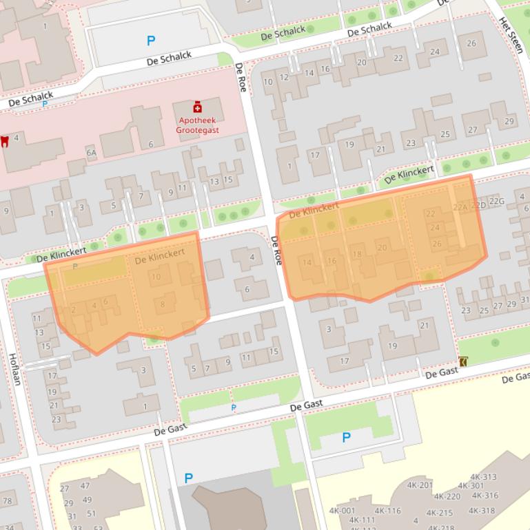 Kaart van postcodegebied 9861BK.