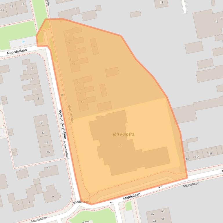 Kaart van postcodegebied 9861CB.