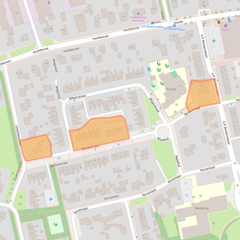 Kaart van postcodegebied 9861CL.