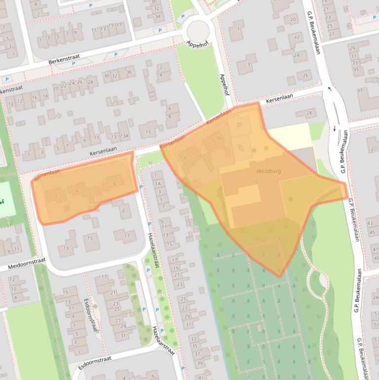 Kaart van postcodegebied 9861CR.
