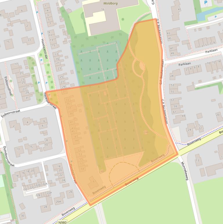 Kaart van postcodegebied 9861CT.