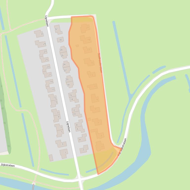 Kaart van postcodegebied 9861DA.