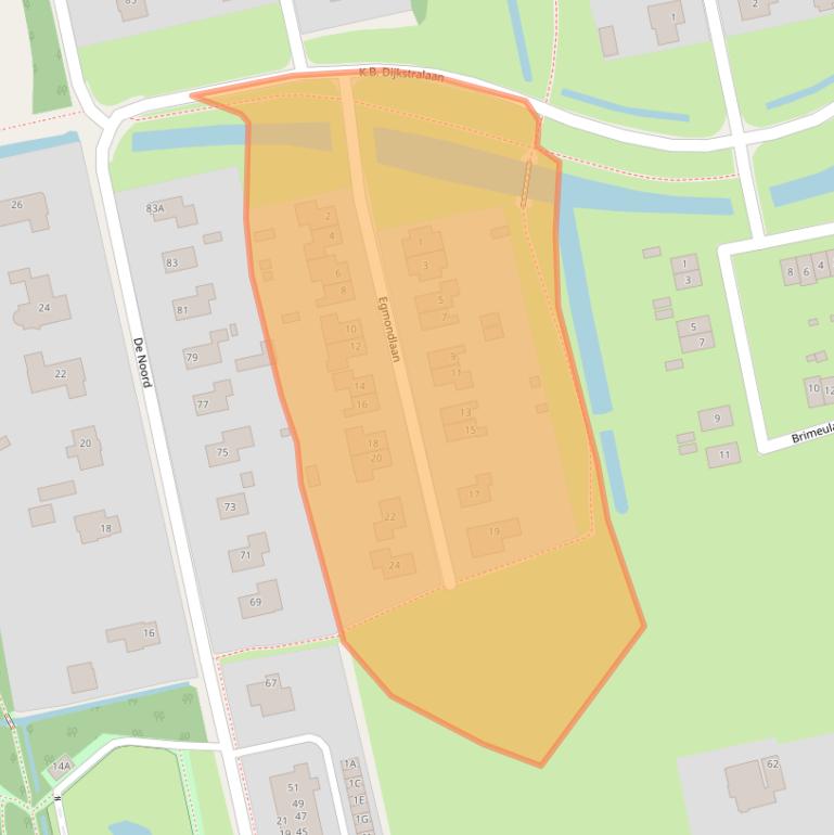 Kaart van postcodegebied 9861DC.