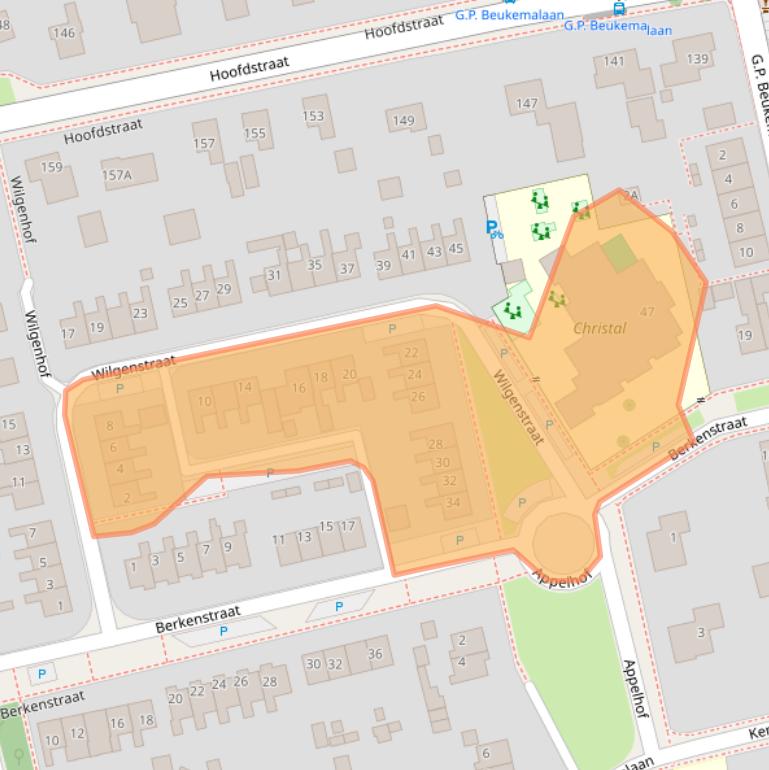 Kaart van postcodegebied 9861EE.