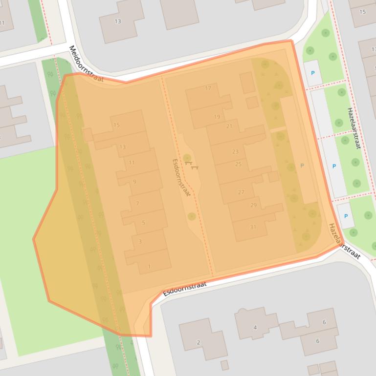 Kaart van postcodegebied 9861EG.