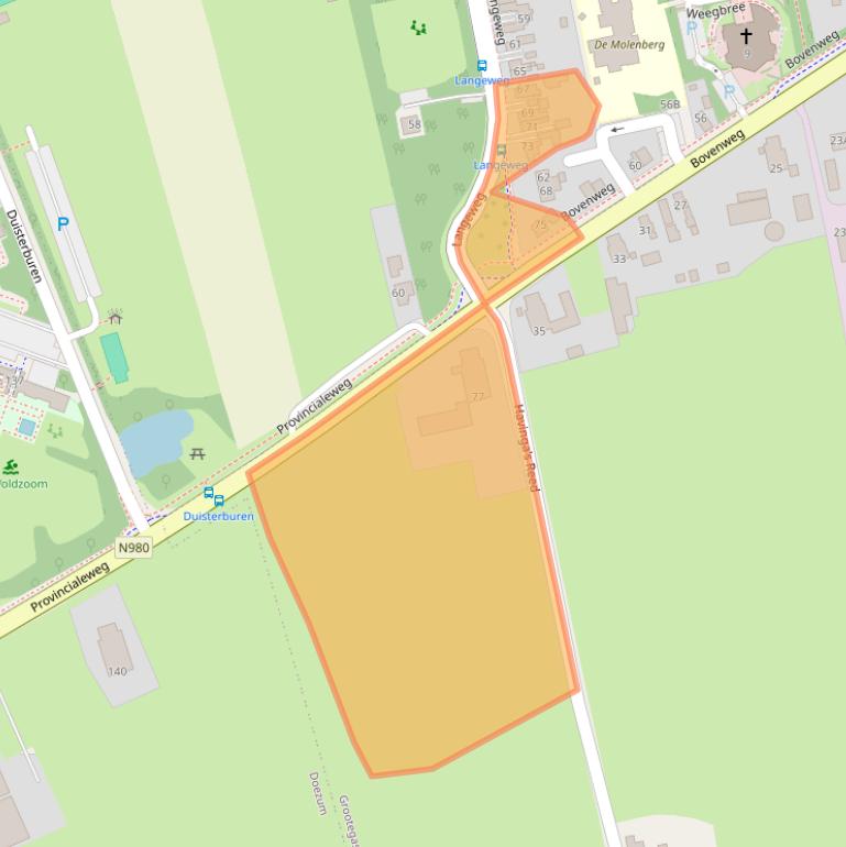 Kaart van postcodegebied 9861GC.