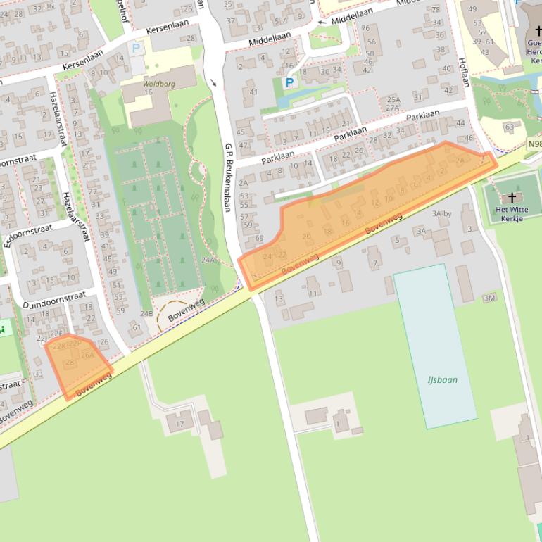 Kaart van postcodegebied 9861GH.