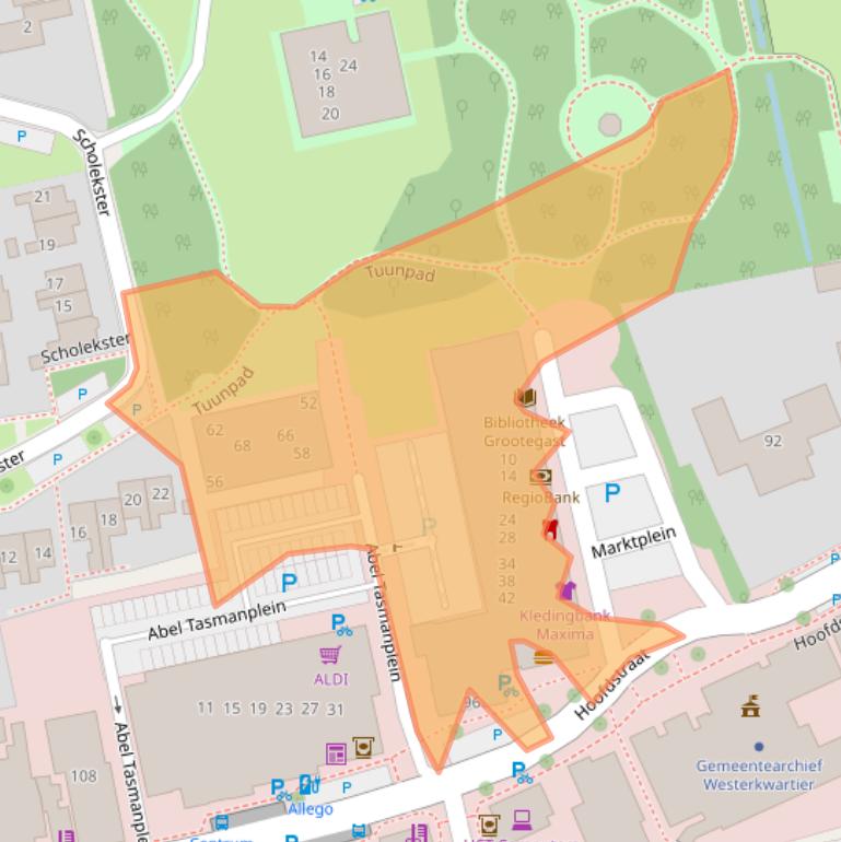 Kaart van postcodegebied 9861JC.