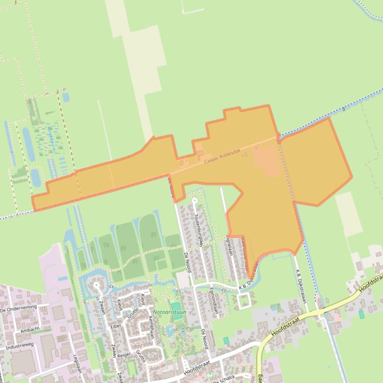 Kaart van postcodegebied 9861TA.