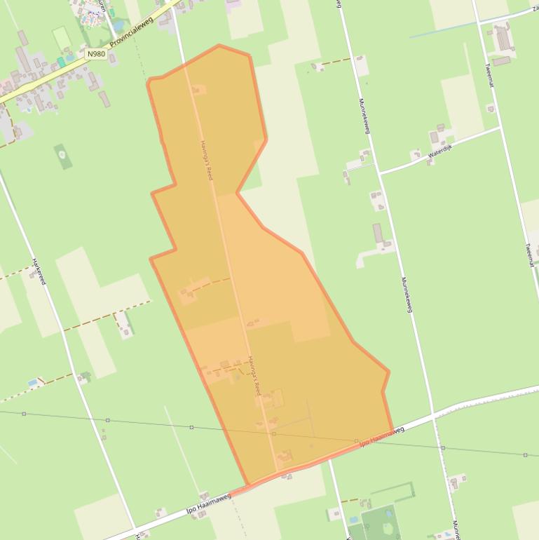 Kaart van postcodegebied 9861TH.