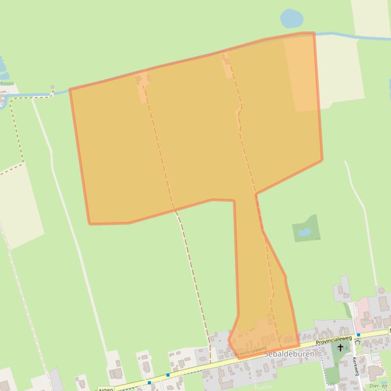 Kaart van postcodegebied 9862PB.