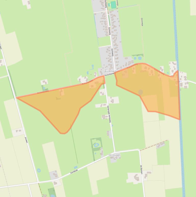 Kaart van postcodegebied 9862TB.