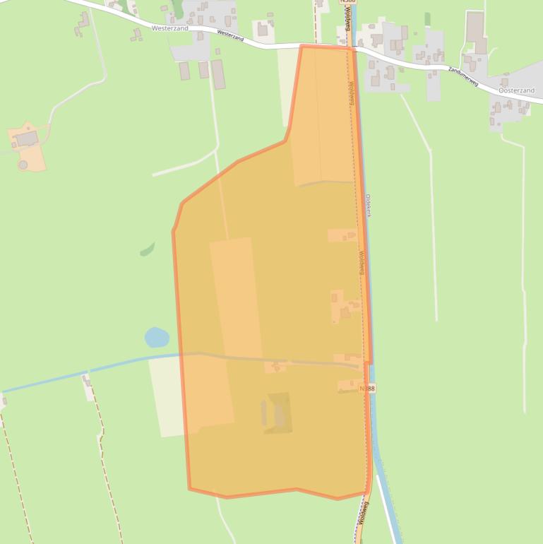 Kaart van postcodegebied 9862TK.