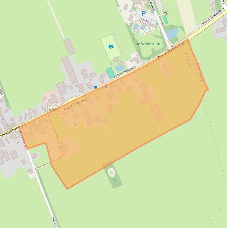 Kaart van postcodegebied 9863PK.