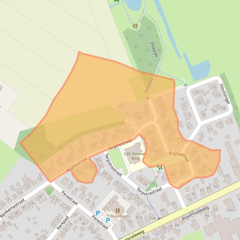 Kaart van postcodegebied 9863PN.