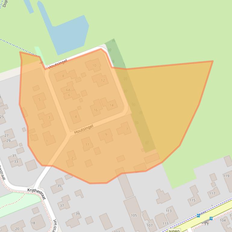 Kaart van postcodegebied 9863PW.