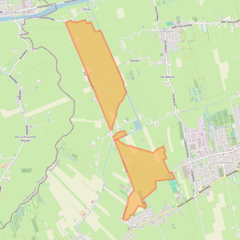 Kaart van postcodegebied 9863TA.