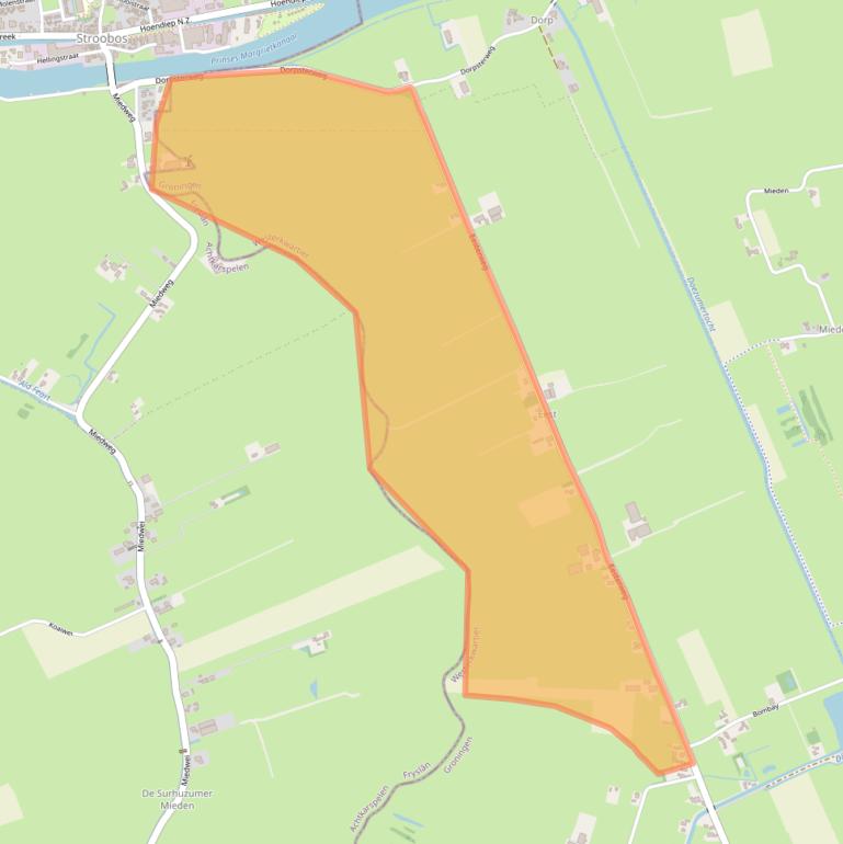 Kaart van postcodegebied 9863TB.