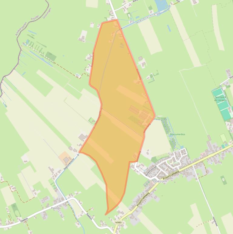 Kaart van postcodegebied 9863TC.